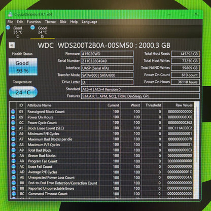 Western Digital WD 2.5" Blue 3D NAND 2TB SATA III 6Gbps SSD WDS200T2B0A